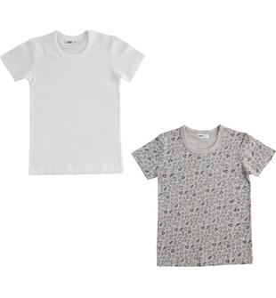 Set t-shirt intima ragazzo in cotone ido BIANCO-GRIGIO-8011