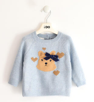 Maglia bambina con orsetto ido AZZURRO-3811