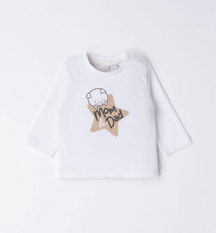 Maglietta neonato 100% cotone varie fantasie ido BIANCO-BEIGE-8033