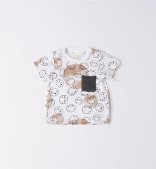 T-shirt neonato maialini ido BIANCO-ANTRACITE-6V02