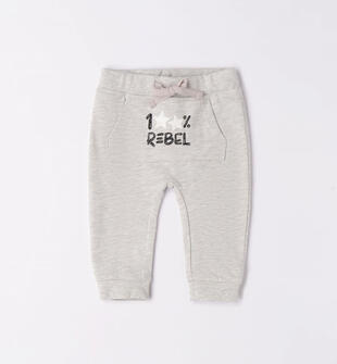 Pantalone neonato in felpa con tasca ido GRIGIO MELANGE-8948