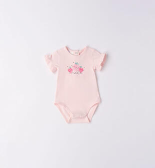 Boby neonata manica corta con stampa ido ROSA-2512