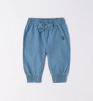 Pantalone neonata denim leggero 100% cotone ido STONE BLEACH-7350