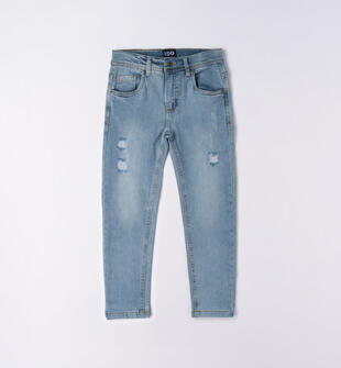Jeans ragazzo con rotture ido LAVATO CHIARISSIMO-7300