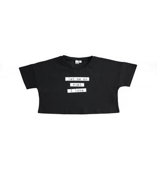 T-shirt corta per ragazza ido NERO-0658