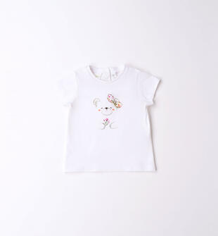 T-shirt neonata varie stampe 100% cotone ido BIANCO-ROSA-8002