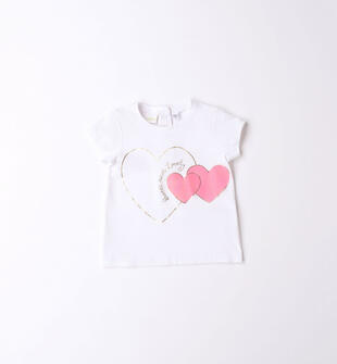 T-shirt neonata varie stampe 100% cotone ido BIANCO-ORO-8422