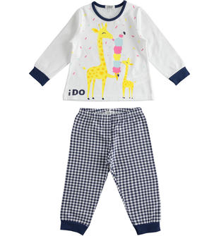 Pigiama lungo bambina giraffa ido BLU-BIANCO-5070