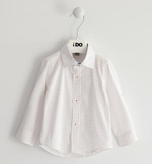 Camicia in popeline stretch a manica lunga ido BIANCO-ROSSO-6MF3