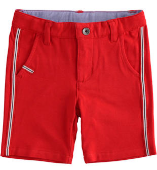 Pantalone corto bambino con banda rigata ido ROSSO-2256