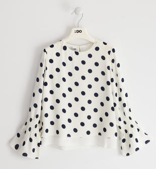 Camicia in tessuto crêpe a pois ido