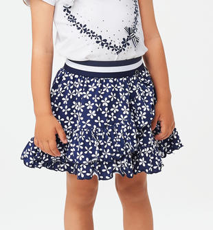 Gonna in cotone stretch con stampa fiorellini all over ido BLU-BIANCO-6MQ9