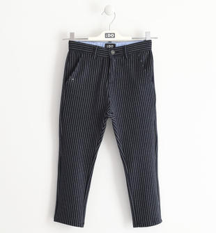 Pantalone bambino in morbida maglia tinto filo gessato ido NAVY-3885
