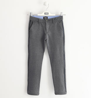 Elegante pantalone in cotone garzato ido GRIGIO-BLU-6LL5