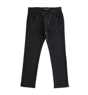 Pantalone bambino in twill di cotone stretch ido NERO-0658