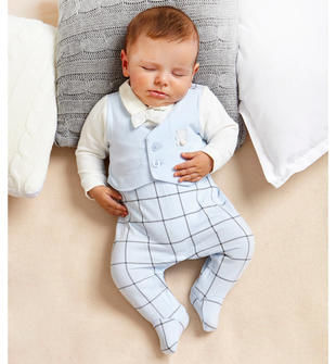 Elegante tutina intera in felpa stretch garzata per neonato da 0 a 18 mesi  iDO - TUTE \u0026 COMPLETI - Bambino - iDO