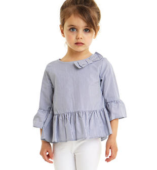 Top camicia manica 3/4 a campanella fantasia a righe ido NAVY-3854