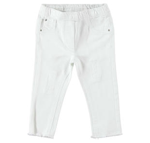 Pantalone in tessuto twill super stretch di cotone ido BIANCO-0113