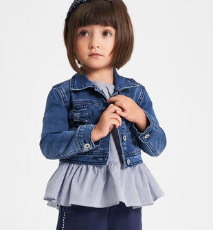 Giubbotto effetto denim con fiocchi per bambina da 6 mesi a 7 anni iDO -  GIUBBOTTI - 3-16 Anni - Bambina