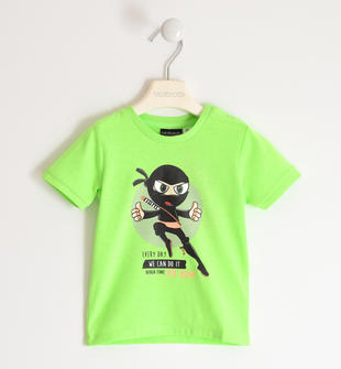 T-shirt con stampa Ninja  GREEN FLUO-5822