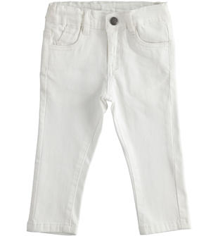 Versatile pantalone in twill stretch di cotone  BIANCO-0113