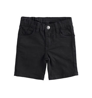 Pantalone corto in twill stretch di cotone  NERO-0658