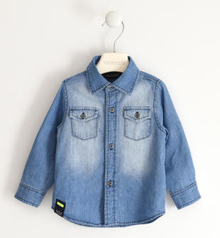 Camicia jeans bambino in denim 100% cotone 