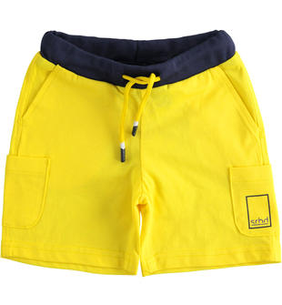 Pantalone corto bambino con tasche laterali  GIALLO-1444