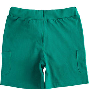 Pantalone corto bambino con tasche laterali  VERDE-4457