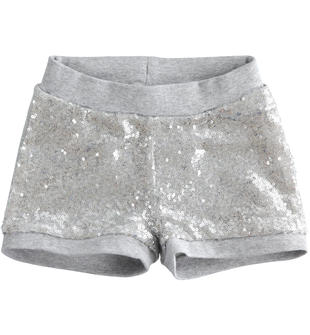 Short in felpa leggera con paillettes 