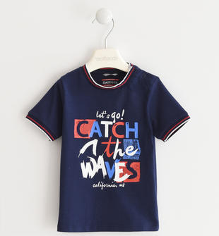 T-shirt 100% cotone "Catch the waves"  NAVY-3854