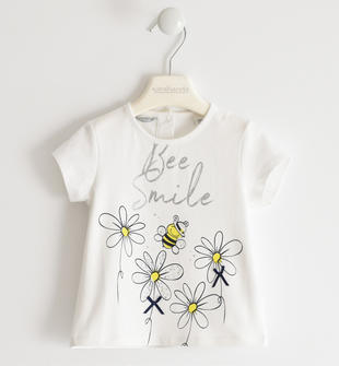 T-shirt con ape e margherite 