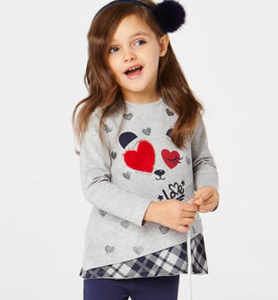 Completo maxi maglia e leggings con romantica stampa per bambina da 6 mesi  a 7 anni Sarabanda - Miniconf Shop