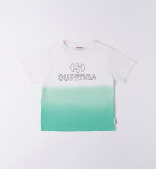 T-shirt bambina 100% cotone Superga superga BIANCO-VERDE-8036