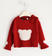 Maglione in tricot con intarsio a sagoma orso sarabanda ROSSO-2253