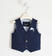 Elegante gilet in lino e cotone sarabanda NAVY-3854