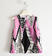 Camicia senza maniche in tessuto crêpe plissettato sarabanda BIANCO-MULTICOLOR-6QA8 back