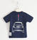 T-shirt in jersey stretch cotone organico con zip "Sarabanda interpreta Fiat Nuova 500" sarabanda NAVY-3854_back