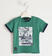 T-shirt 100% cotone con cane e monopattino sarabanda			VERDE SCURO-4537