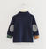 Polo in interlock 100% cotone con toppe sarabanda NAVY-3854 back