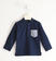 Polo per bambino 100% cotone con taschino rigato sarabanda NAVY-3854