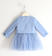 Abito bambina elegante in taffetà e tulle sarabanda AZZURRO-3811 back