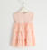 Elegante abito per bambina in punto milano con balze in chiffon sarabanda ROSA CHIARO-2612 back