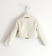 Giubbotto short body per bambina in tessuto lucido sarabanda PANNA-0112 back