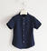 Camicia per bambino 100% lino a manica corta sarabanda NAVY-3854