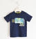 T-shirt 100% cotone per bambino con grande stampa sarabanda NAVY-3854
