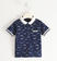 Polo a manica corta per bambino 100% cotone con gabbiani sarabanda NAVY-BIANCO-6SN9