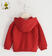 Felpa bambina con zip capsule Peanuts sarabanda ROSSO-2253_back