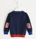Cardigan in tricot 100% cotone con giochi di colore sarabanda NAVY-3854_back