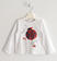 Graziosa maglietta girocollo in jersey stretch sarabanda PANNA-ROSSO-8135
